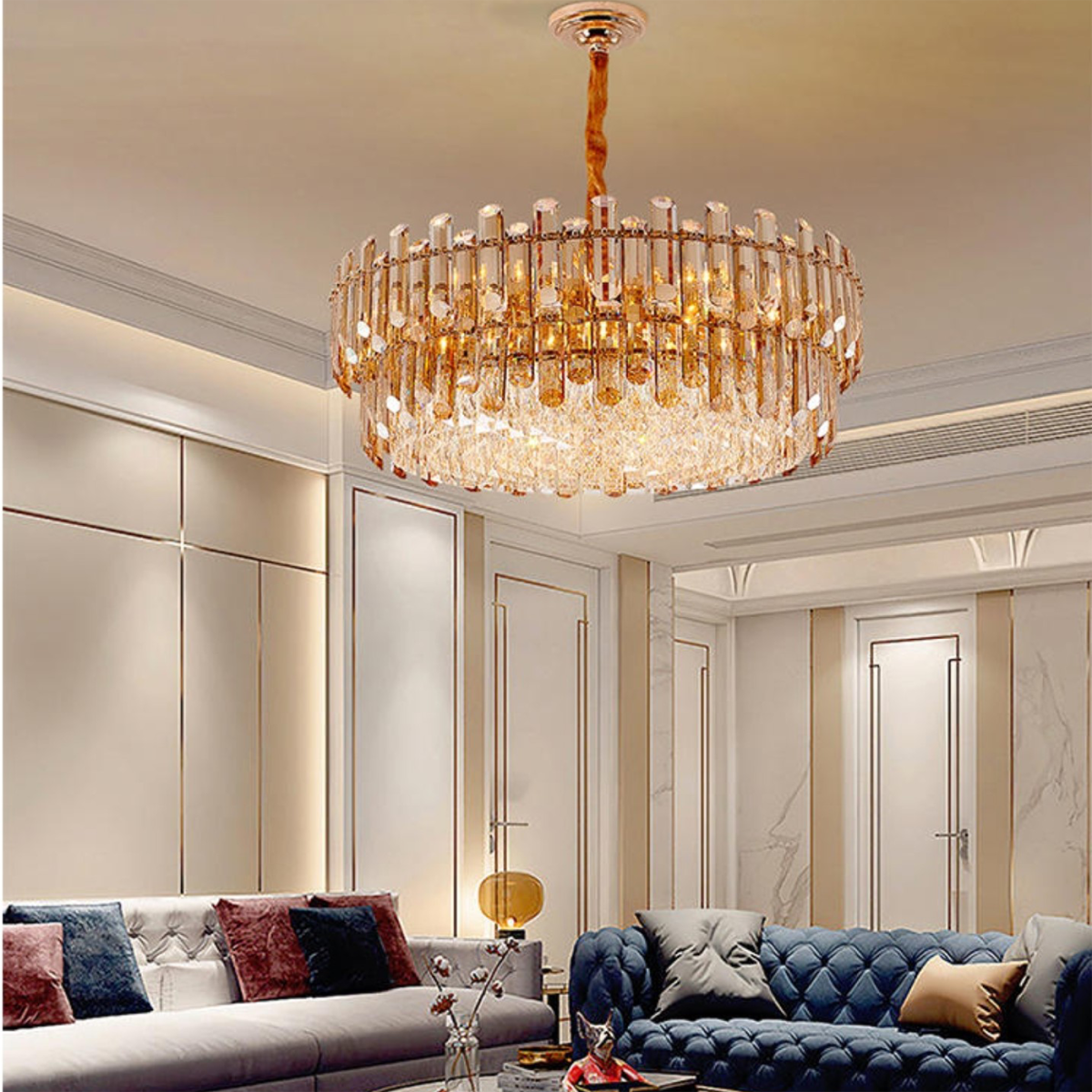 AMBER CRYSTAL CHANDELIER