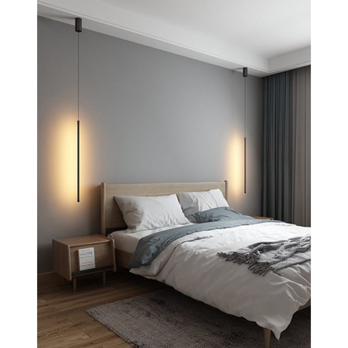 ONE BEAM HANGING LIGHT - BLACK